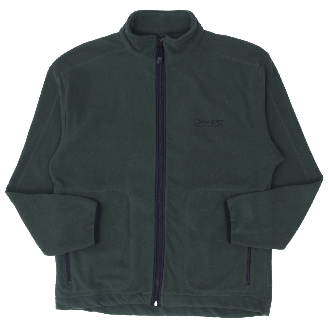 Shop Vintage Chaps Ralph Lauren Fleece Full Zip Jacket Black Size