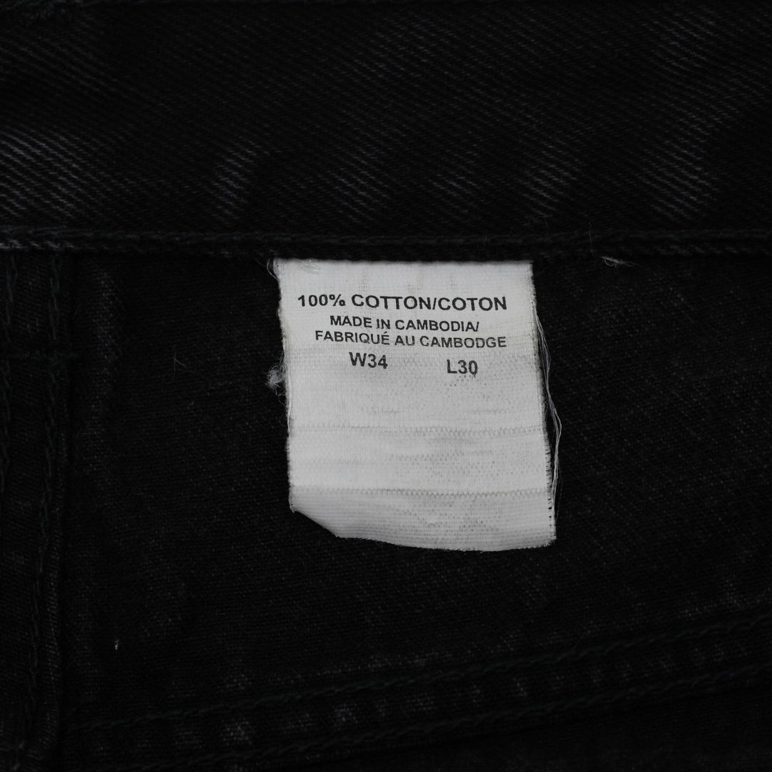 Vintage Mens Levi's 506 Black Straight Leg Jeans W34 L30 Orange Tab