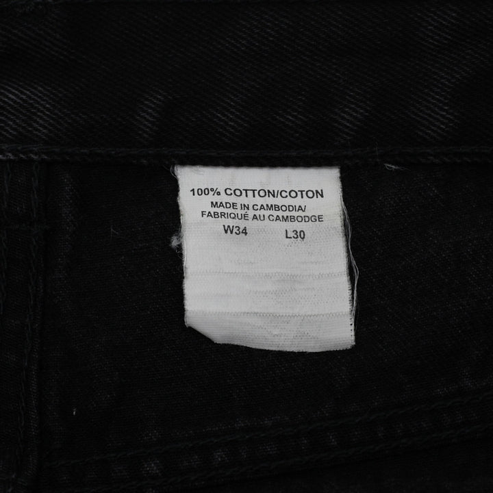 Vintage Mens Levi's 506 Black Straight Leg Jeans W34 L30 Orange Tab