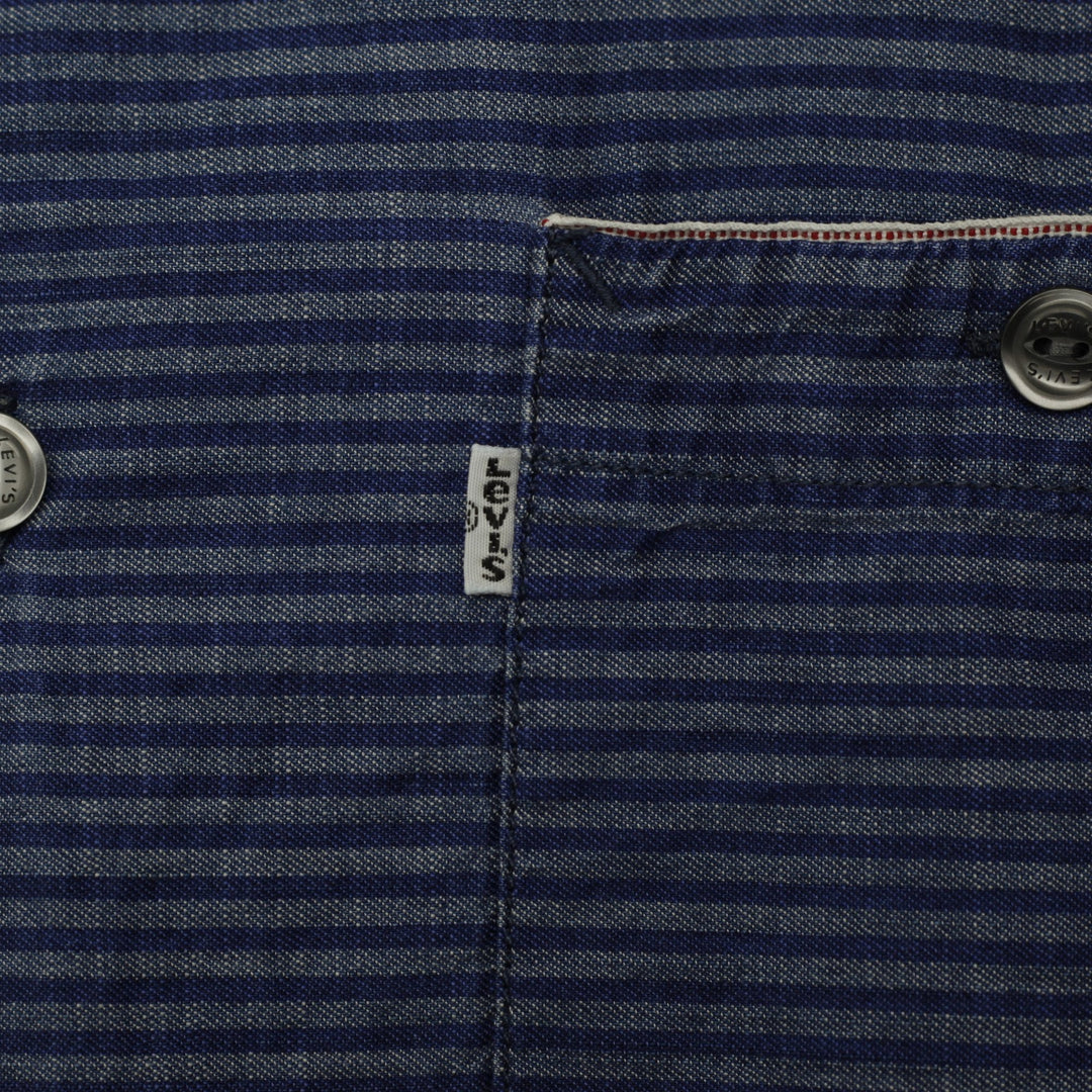 Mens Levis Striped Button Pocket Modern Fit Shirt Size L