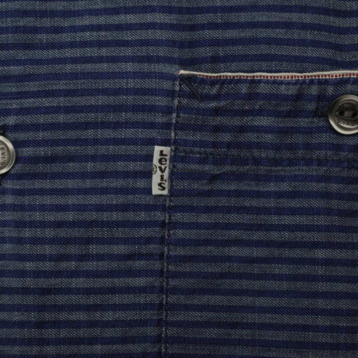 Mens Levis Striped Button Pocket Modern Fit Shirt Size L