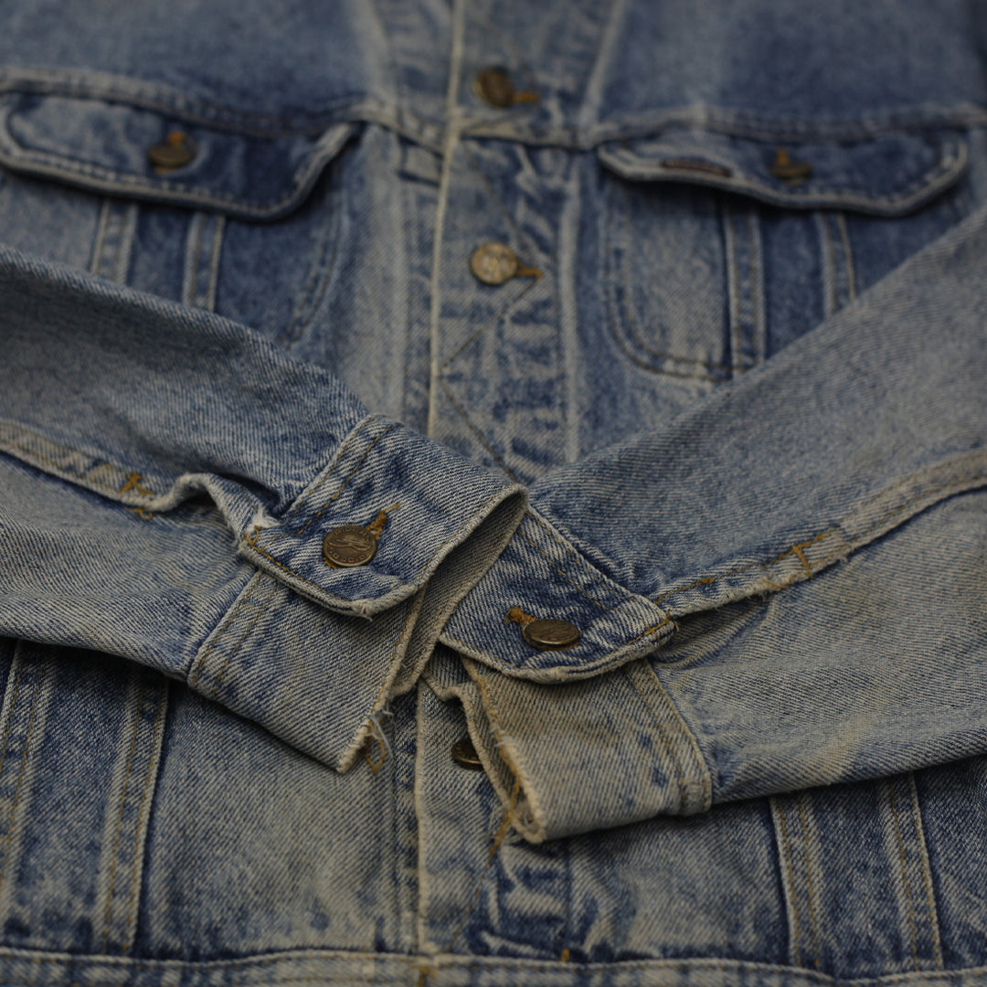Vintage Riders Trucker Denim Jacket Distressed Made in USA - Fashion Rerun Vintage Migration_Jacket
