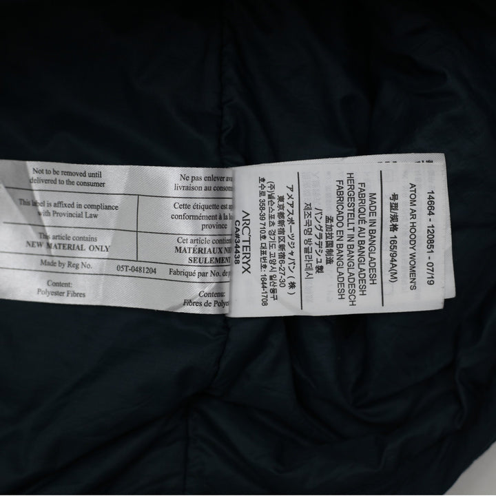Ladies Arc'teryx Atom LT Jacket Navy Insulated Full Zip Hooded M | Migration_Jackets - Alternate View | Fashion Rerun
