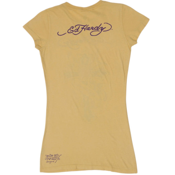 Y2K Ladies Ed Hardy Sacred Heart Cross T-Shirt Size M