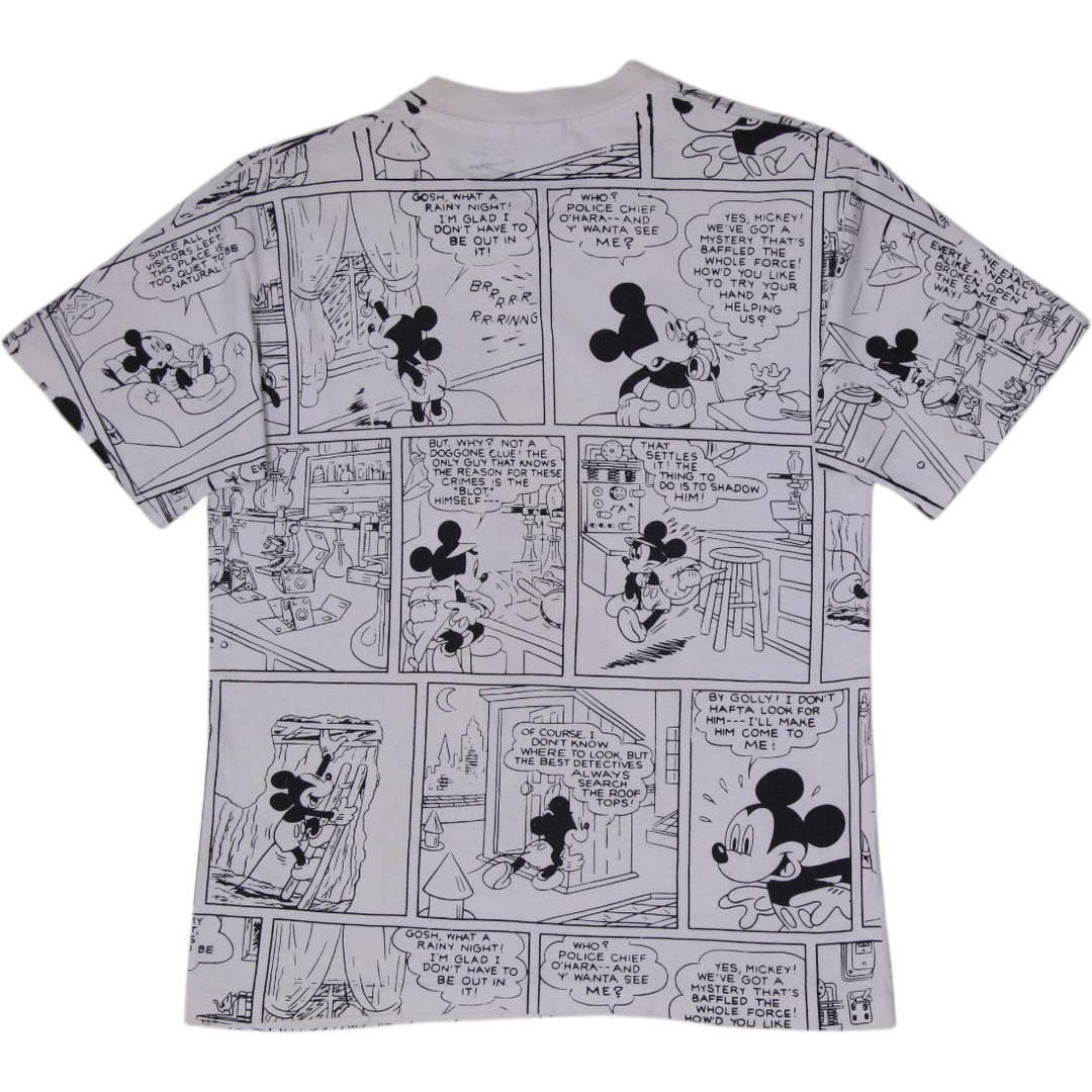 Vintage Mickey Mouse Comic Strip AOP T-Shirt Sherry's Tag USA Made Medium