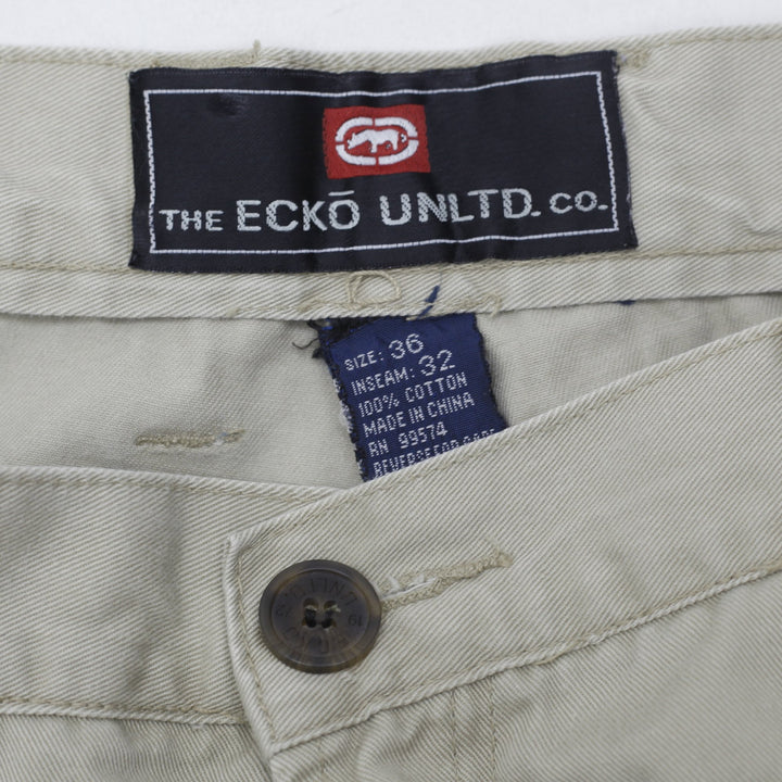 Mens Ecko Unltd Cargo Pants Khaki Cotton Utility Pockets Size 36
