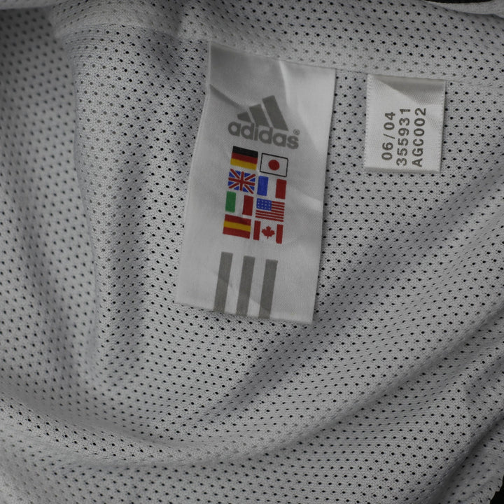 Vintage Adidas V-Neck Windbreaker Pullover Black White Striped Jacket Size M | Migration_Jackets - Detail Vie | Fashion Rerun