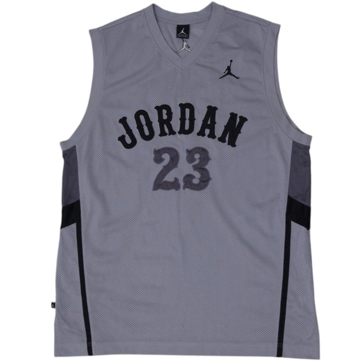 Mens Nike Air Jordan #23 Mesh Gray Basketball Jersey XXL