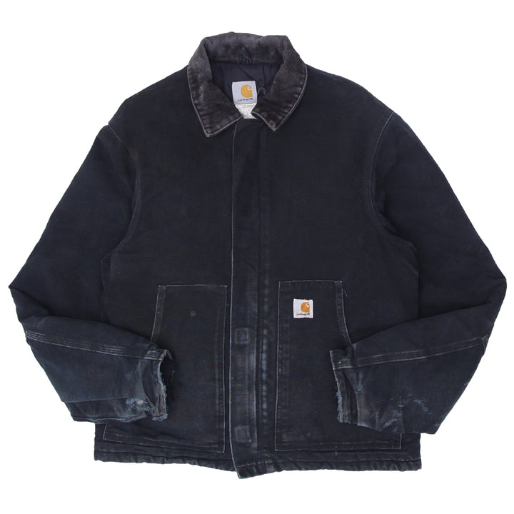 Mens Carhartt J02-BLK Quilted Lined Workwear Jacket Distressed - Fashion Rerun Vintage Migration_Jacket