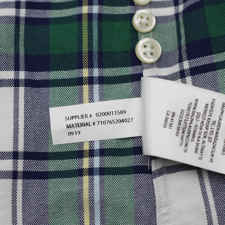 Mens Ralph Lauren Classic Fit Plaid Long Sleeve Shirt Size XL
