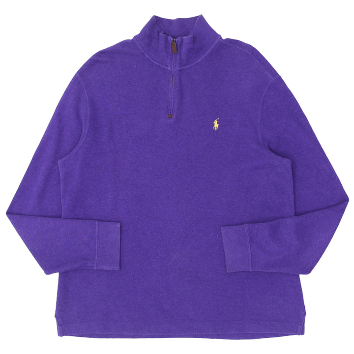 Mens Polo Ralph Lauren Quarter Zip Sweater Purple - Fashion Rerun Vintage Migration_Sweaters
