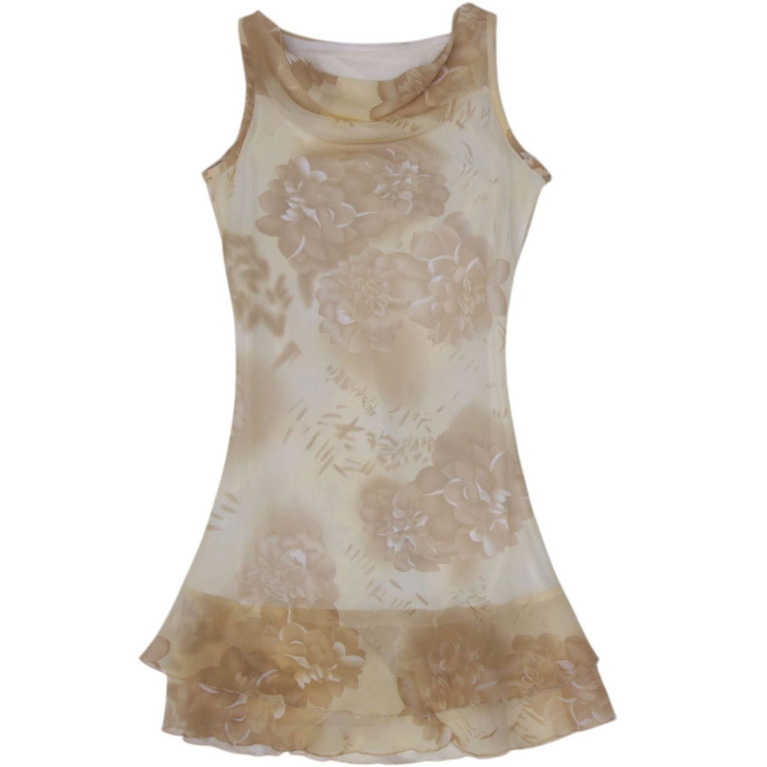 Y2K Ladies Floral Dress Sleeveless Mini Dress Size S | Migration_Dresses | Fashion Rerun