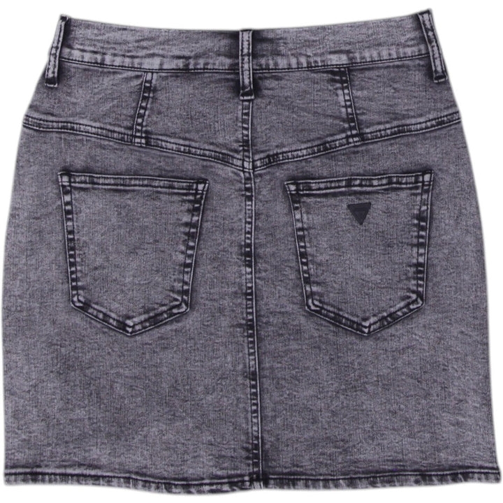 Y2K Ladies High Waisted Casual Gray Denim Mini Skirt Size 38 | Migration_Skirts - Side View | Fashion Rerun