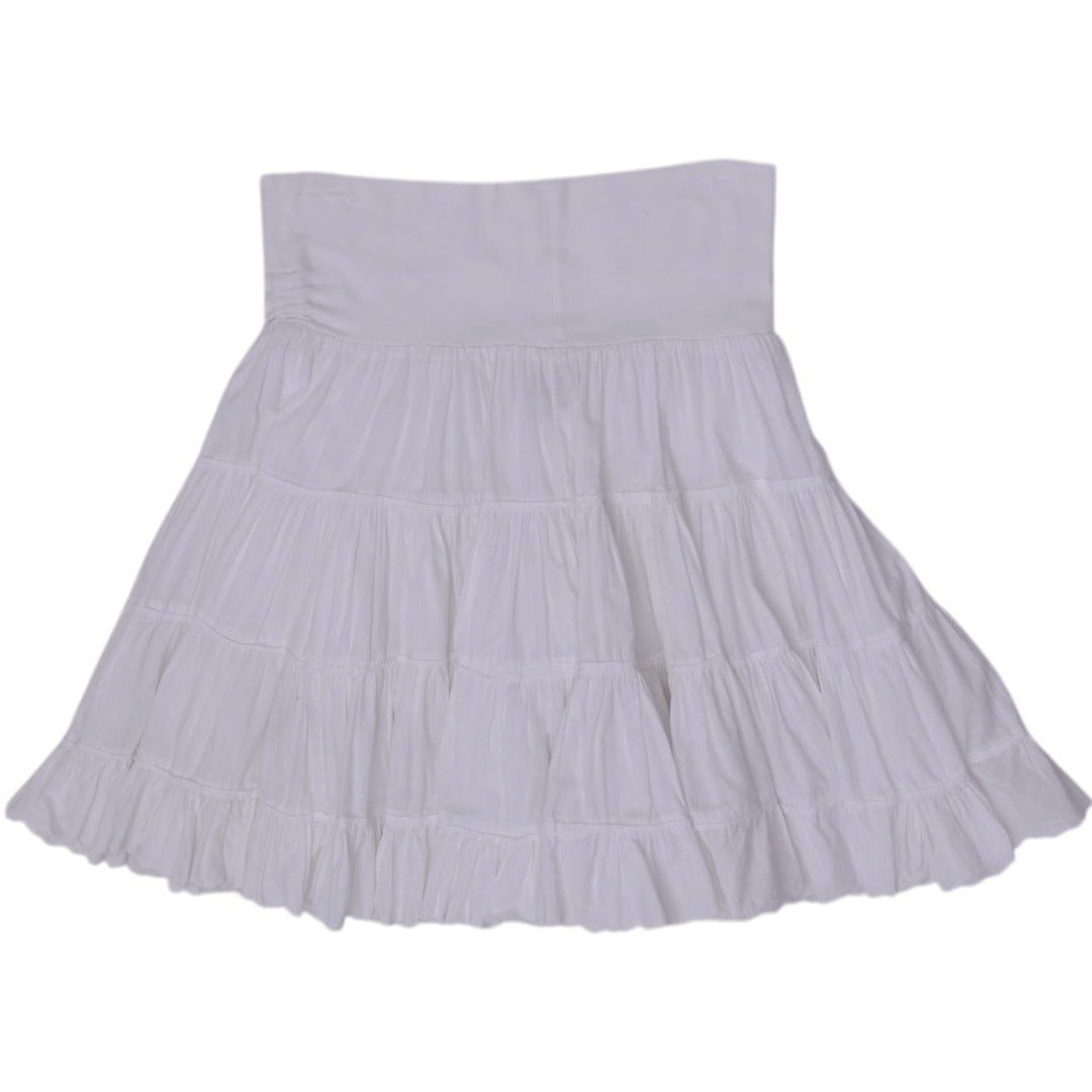 Y2K Ladies Paradise White Elastic Waist Midi Skirt Size S
