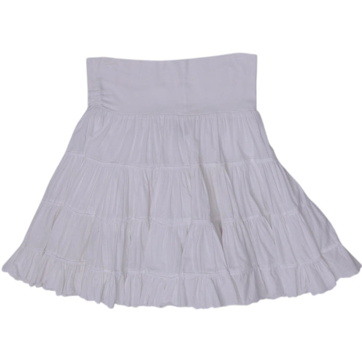 Y2K Ladies Paradise White Elastic Waist Midi Skirt Size S