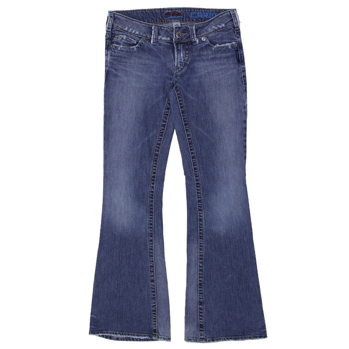 Y2K Ladies Low Waist Silver Jeans Carina Flared