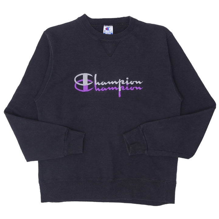 Vintage Champion Spell Out Embroidered Crewneck Sweatshirt Made In USA - Fashion Rerun Vintage Migration_Sweaters