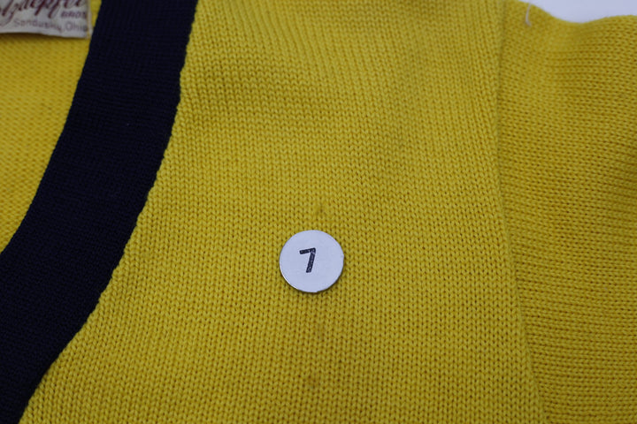 Vintage Mens Holzapfel Bros Sweater Yellow Black Knit Letterman | Migration_Jumper & Knitwear - View 10 | Fashion Rerun