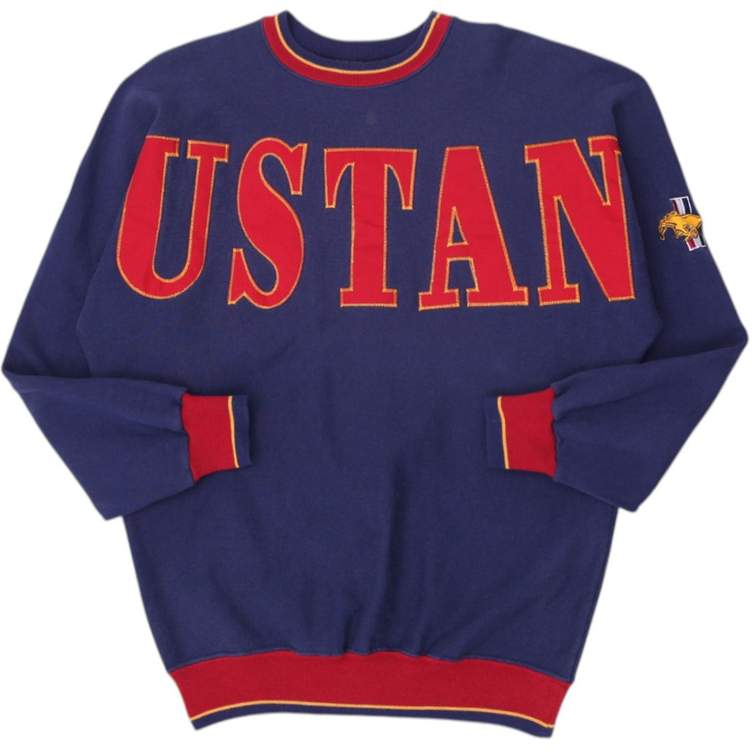 Vintage Ford Mustang Sweatshirt Navy Embroidered Logo Made In USA M | Migration_Sweatshirts | Fashion Rerun