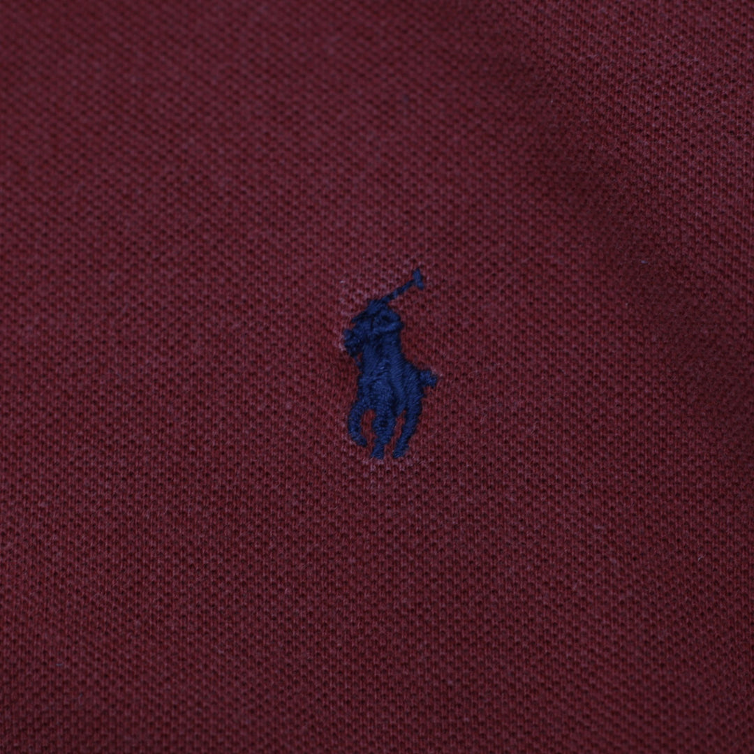 Vintage Polo By Ralph Lauren Men's Long Sleeve Polo T-Shirt Red Size L