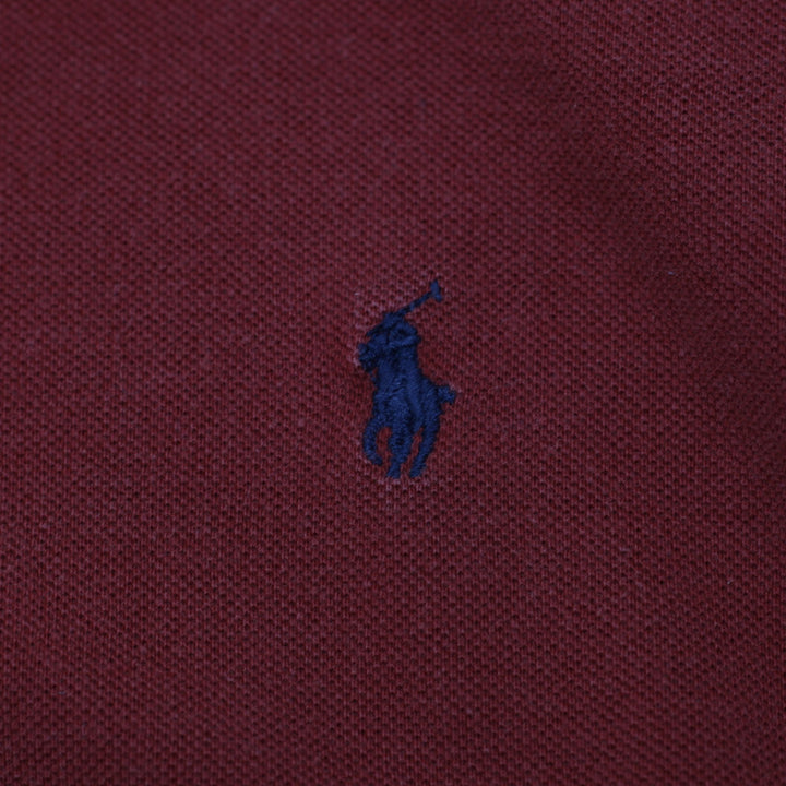 Vintage Polo By Ralph Lauren Men's Long Sleeve Polo T-Shirt Red Size L