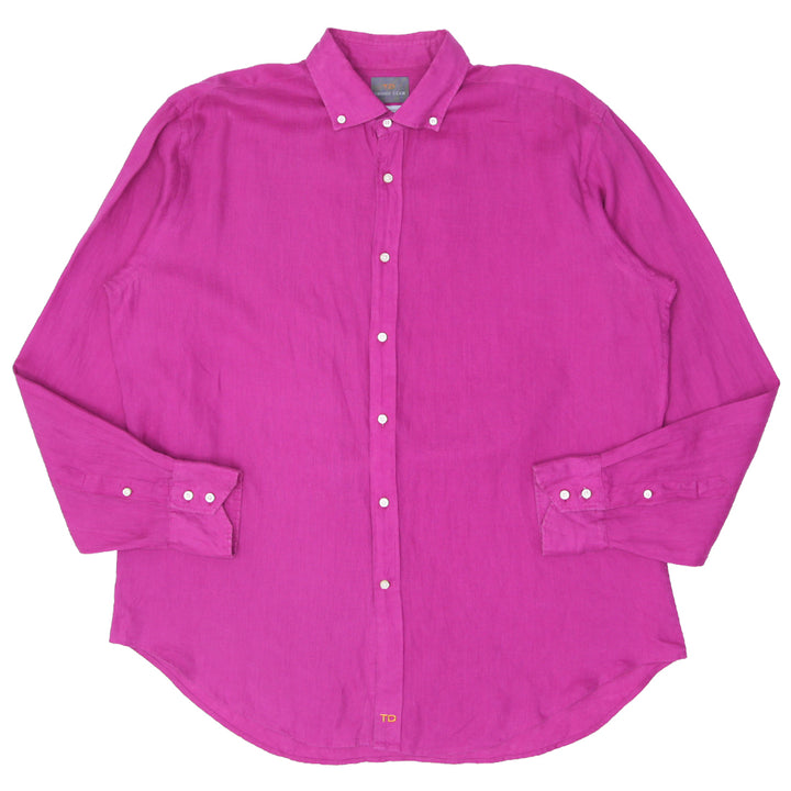 Mens Thomas Dean Linen Long Sleeve Shirt - Fashion Rerun Vintage Migration_Shirt