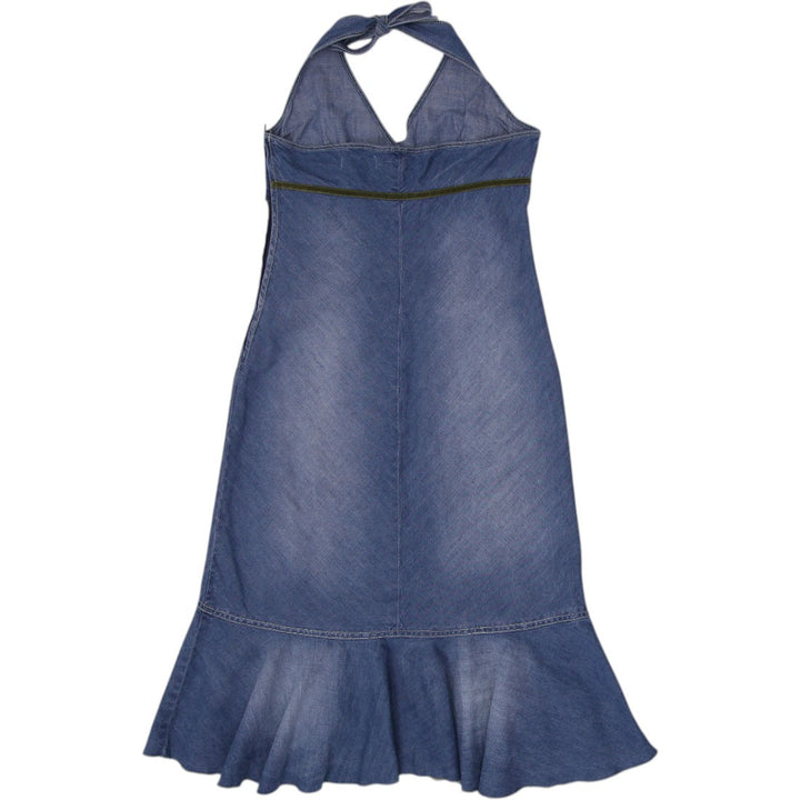 Tommy Hilfiger Y2K Denim Halter Dress - Size XS | Migration_Dresses - Side View | Fashion Rerun