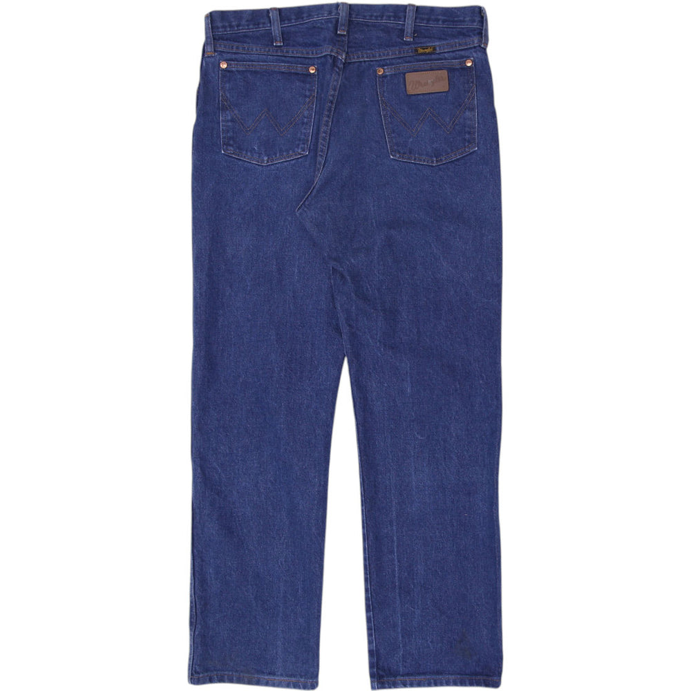 Mens Wrangler 13MWZ Straight Fit Denim Jeans Size 35x30 | Migration_Jeans - Side View | Fashion Rerun