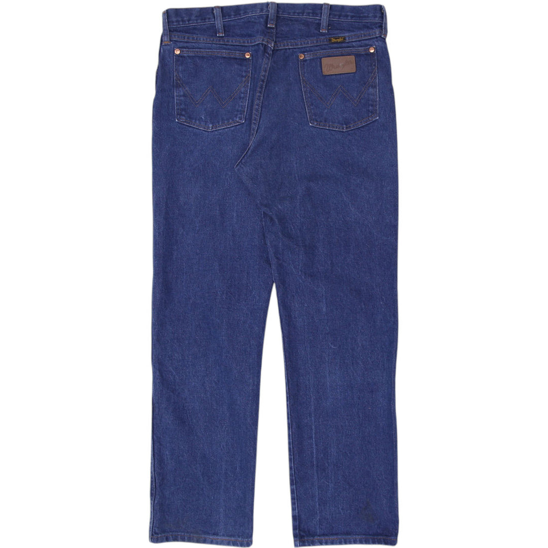 Mens Wrangler 13MWZ Straight Fit Denim Jeans Size 35x30 | Migration_Jeans - Side View | Fashion Rerun