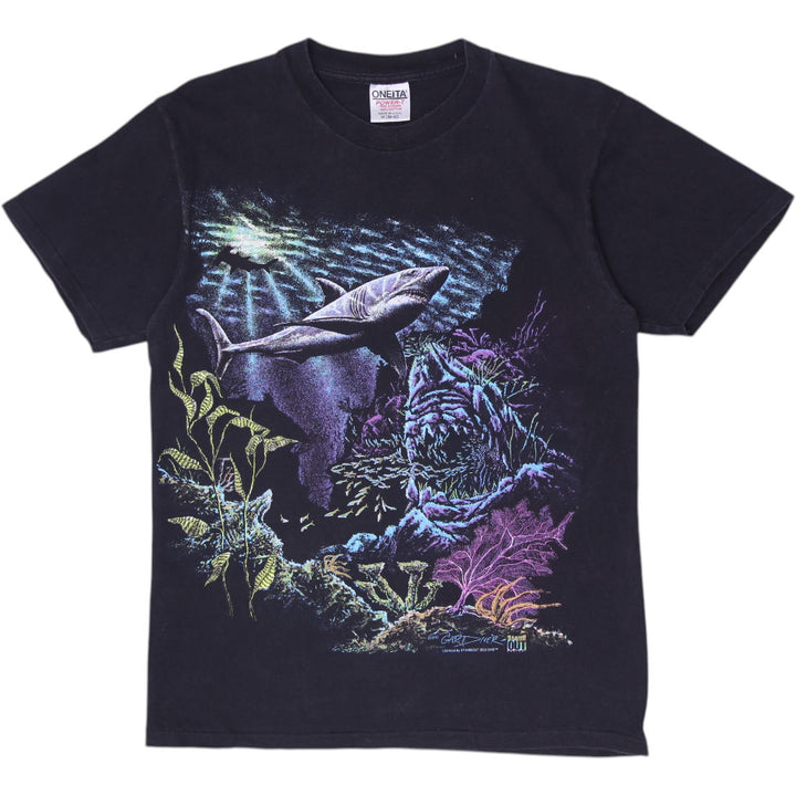 Vintage Oneita 1993 Great White Shark Undersea T-Shirt Made In USA Size M