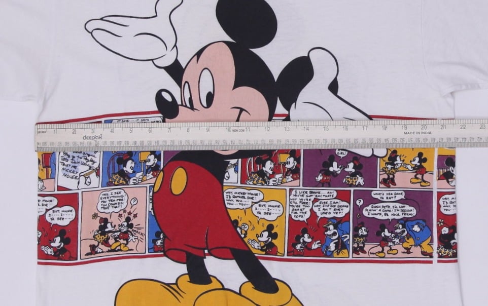 Vintage 90s Disney Mickey Mouse AOP Single Stitch T-Shirt Made In USA Size L | Migration_T-Shirts - Alternate | Fashion Rerun