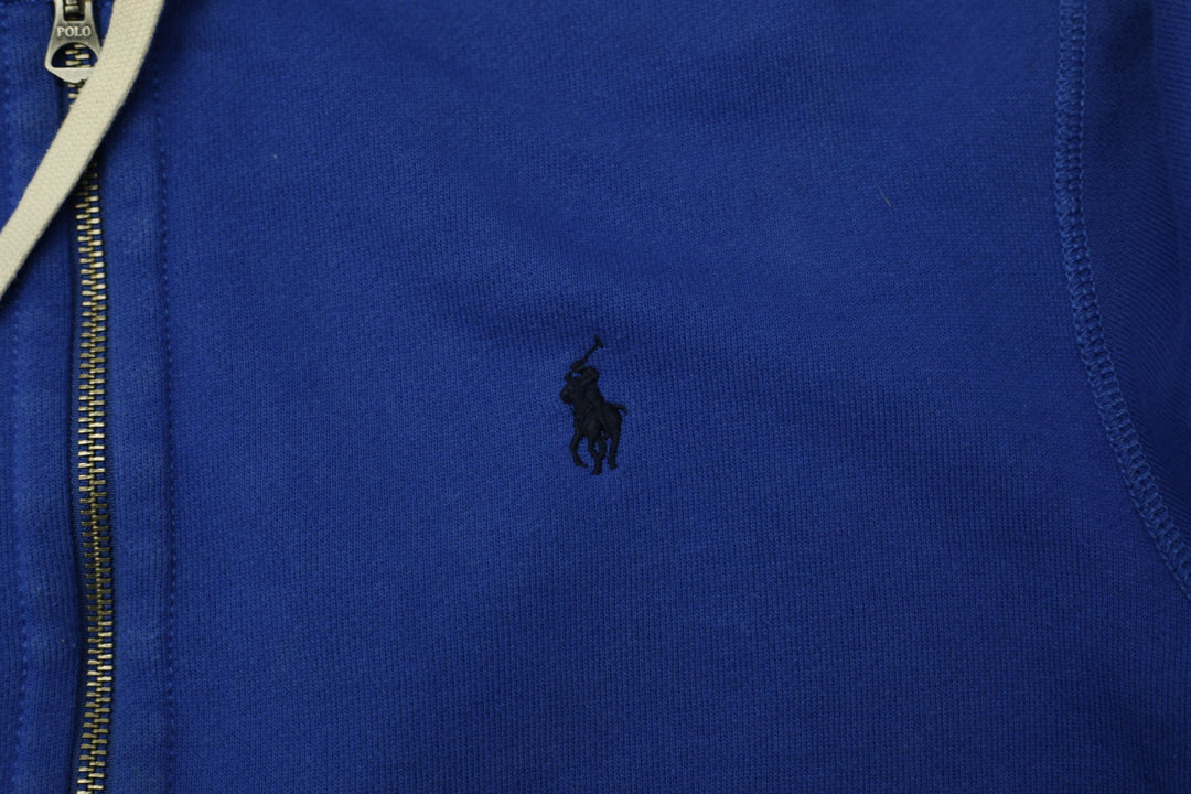 Mens Polo Ralph Lauren Full Zip Hoodie Blue Embroidered Logo | Migration_Hoodies - Alternate View | Fashion Rerun