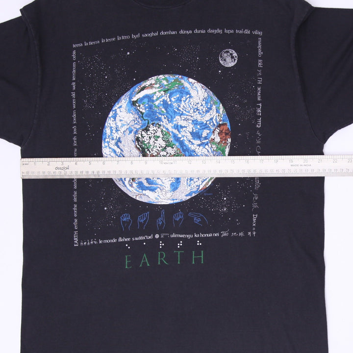 Vintage 1992 Hanes Earth All Languages Graphic T-Shirt Made in USA Size L