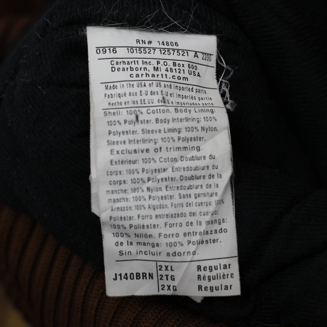 Mens Carhartt J140BRN Jacket Brown Hooded Workwear Coat 2XL Made In USA | Migration_Jackets WW Collection - A | Fashion Rerun