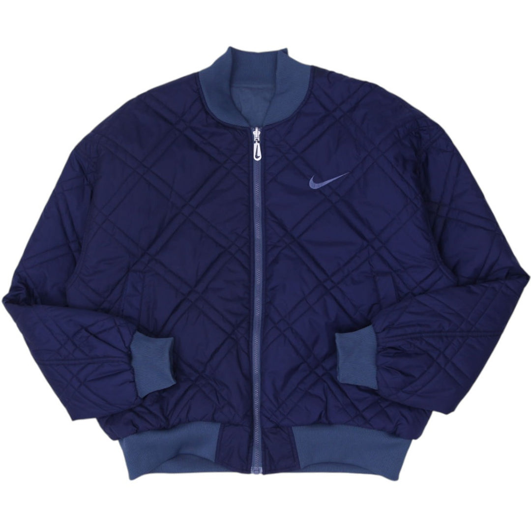 Vintage Nike Puffer Navy Quilted Full Zip Reversible Swoosh Jacket Size M | Migration_Jackets | Fashion Rerun