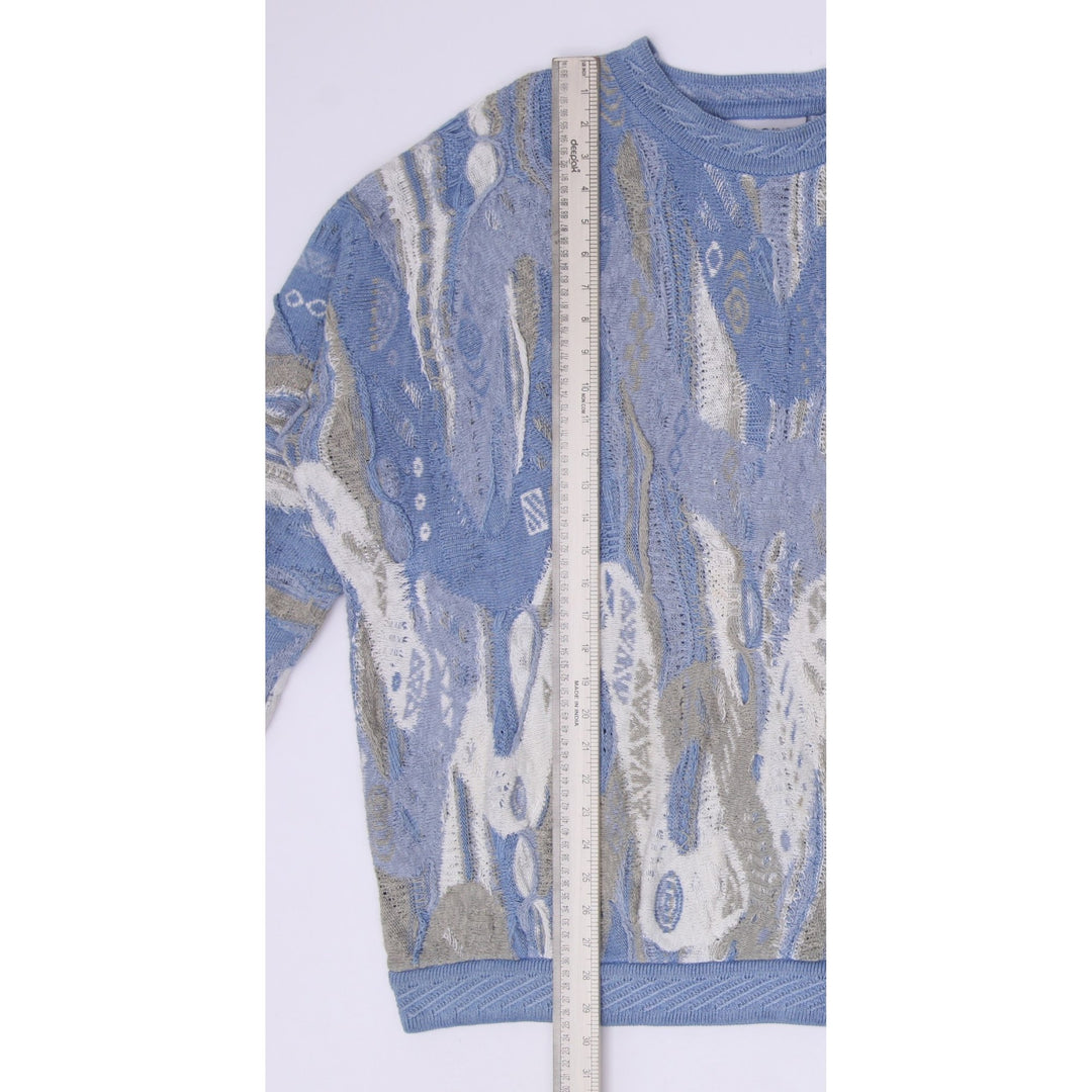 Vintage 90s COOGI Blues 100% Cotton 3D Textured Knit Crewneck Sweater Size L