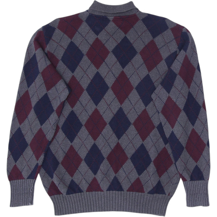 Vintage Mens Polo Ralph Lauren Sweater Argyle Gray Maroon Blue Knitwear Size M | Migration_Jumper & Knitwear | Fashion Rerun