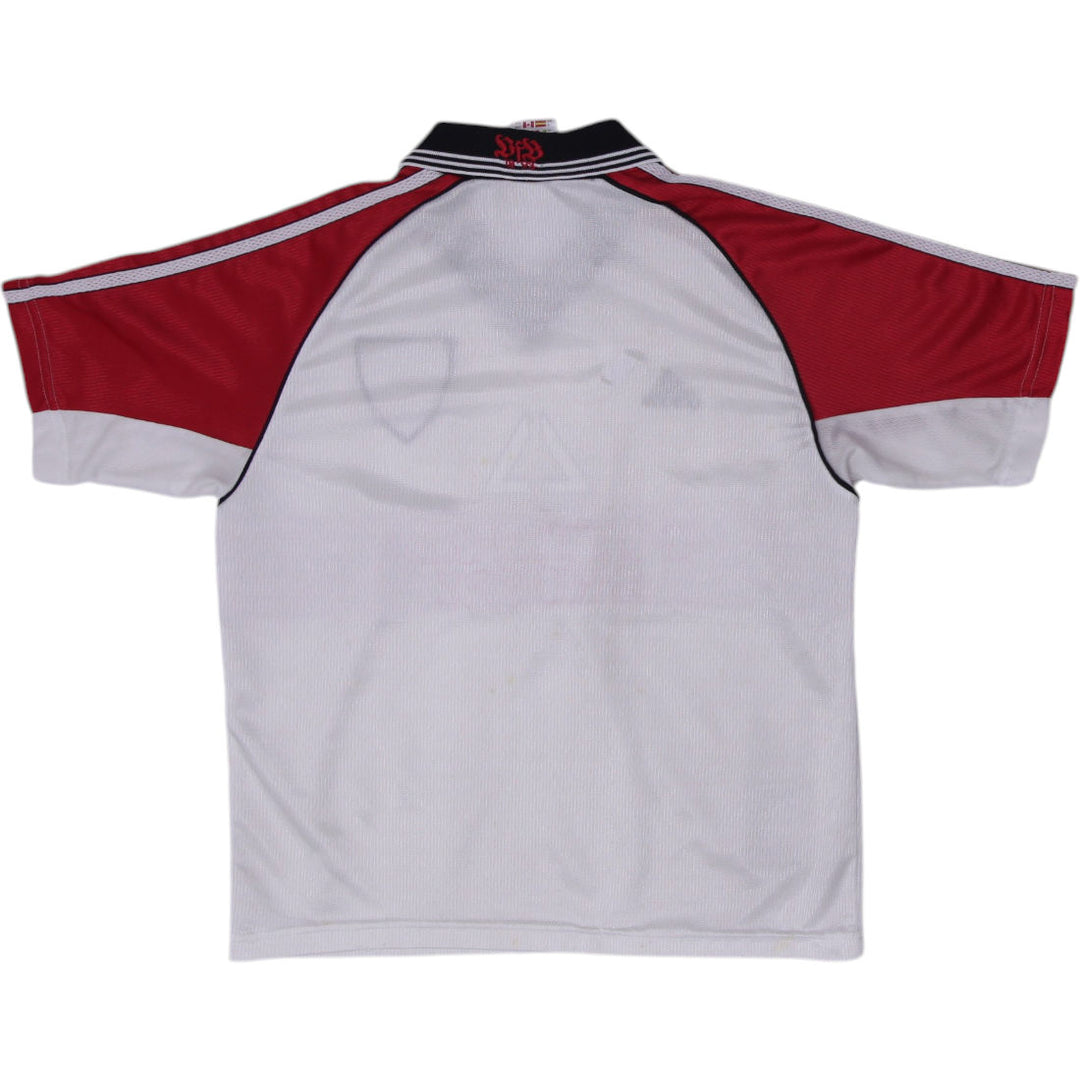 Vintage 90s Boys Adidas VFB Stuttgart Soccer Jersey White Size M | Migration_Jerseys - Side View | Fashion Rerun