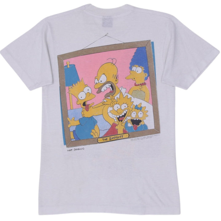Vintage 1990 The Simpsons Family Portrait T-Shirt Single Stitch Made In USA M | Migration_T-Shirts - Side Vie | Fashion Rerun