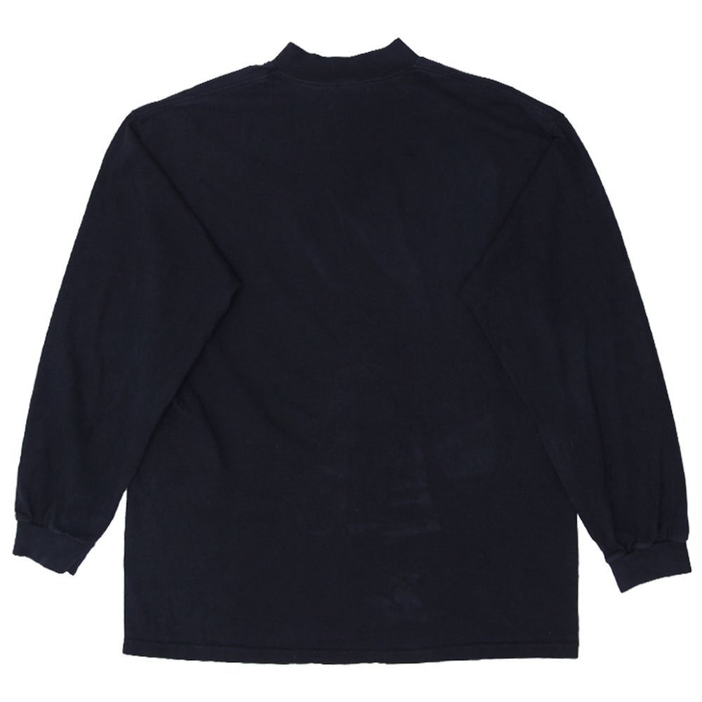 90's Vintage Nike Swoosh Embroidered Mock Long Sleeve T-Shirt  Black Made in USA XL - Fashion Rerun Vintage Migration_T-Shirt