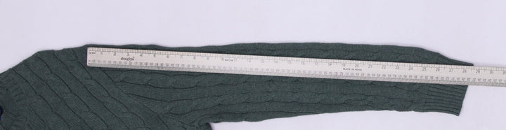 Mens Polo Ralph Lauren Green Cable Wool Knitwear Sweater Size L | Migration_Knitwear & Sweaters RL Collection | Fashion Rerun