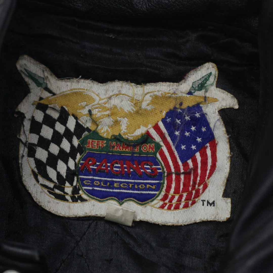 Vintage Sterling Marlin Black Coors Light Leather Jacket | Migration_Jacket UAENAT20 - Back View | Fashion Rerun