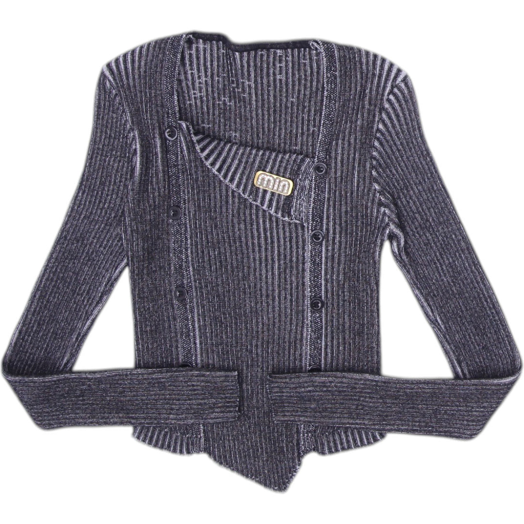 Y2K Ladies Charcoal Knit Top Size XS