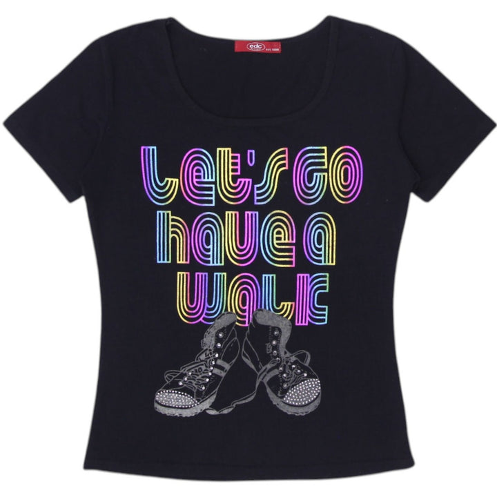 Y2K Ladies Graphic Short Sleeve Tee Size M | Migration_Y2K Tops | Fashion Rerun