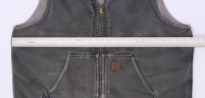 Vintage V26 MOS Carhartt Olive Workwear Utility Zipper Sherpa Lined Vest 2XL | Migration_Vests - View 8 | Fashion Rerun
