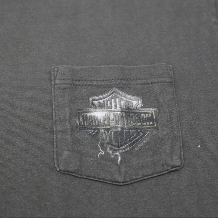 Vintage Harley Davidson Costa Rica Made In USA Olive Green Pocket T-Shirt M