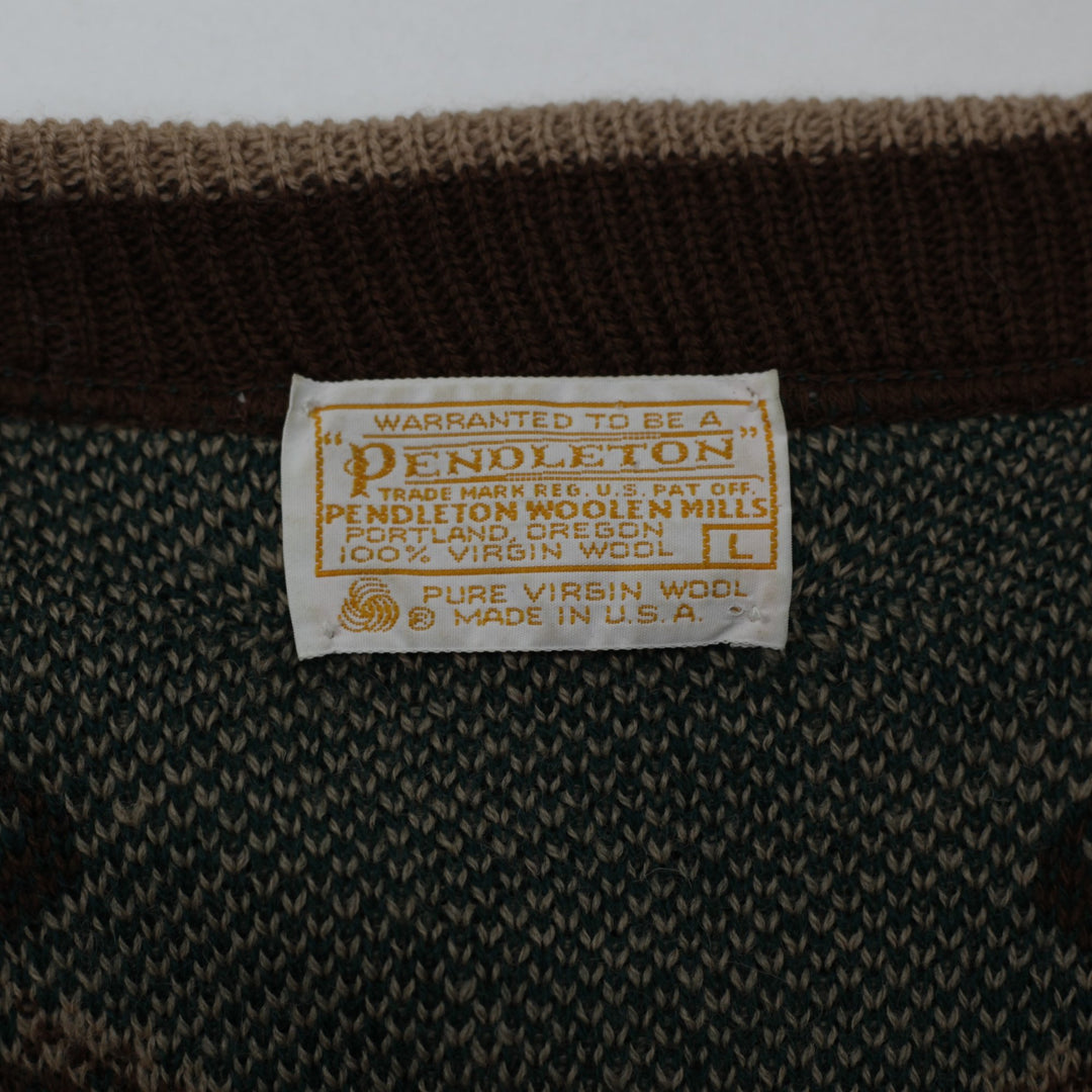 Vintage 1970s Pendleton Woolen Mills Longline Button-up Cardigan Sweater USA L