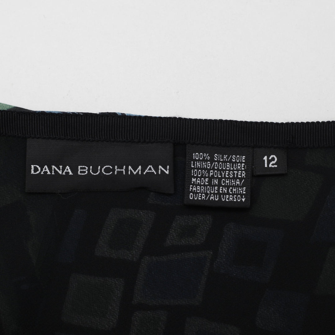 Y2K Dana Buchman Silk Chiffon Ruffle Flared Midi Skirt Size  12
