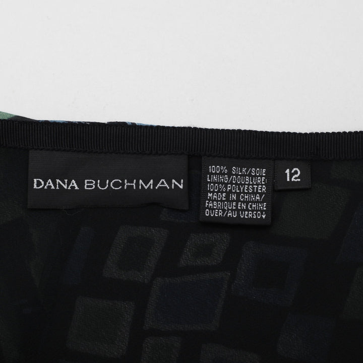 Y2K Dana Buchman Silk Chiffon Ruffle Flared Midi Skirt Size  12