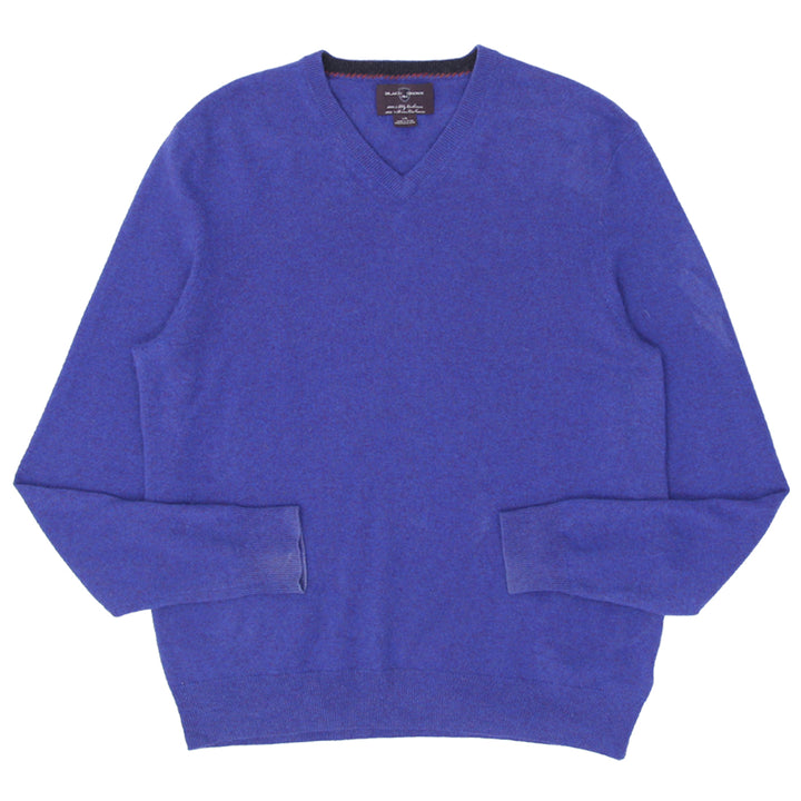 Mens Black Brown V-Neck Cashmere Sweater - Fashion Rerun Vintage Migration_Sweaters